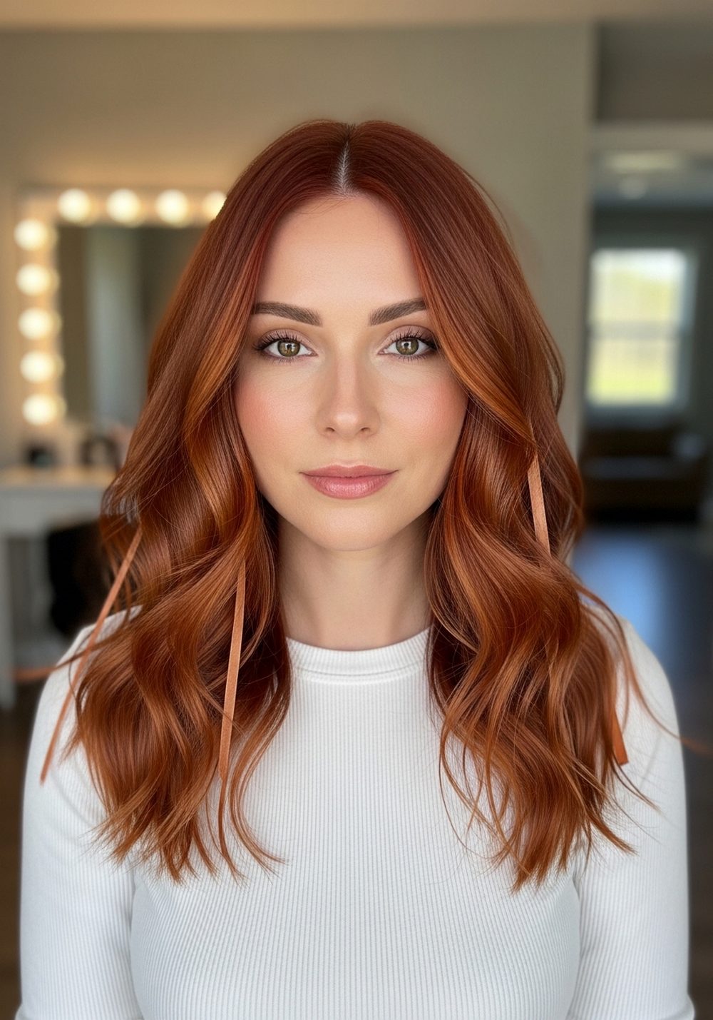 Light Copper Auburn Melt Hairstyle
