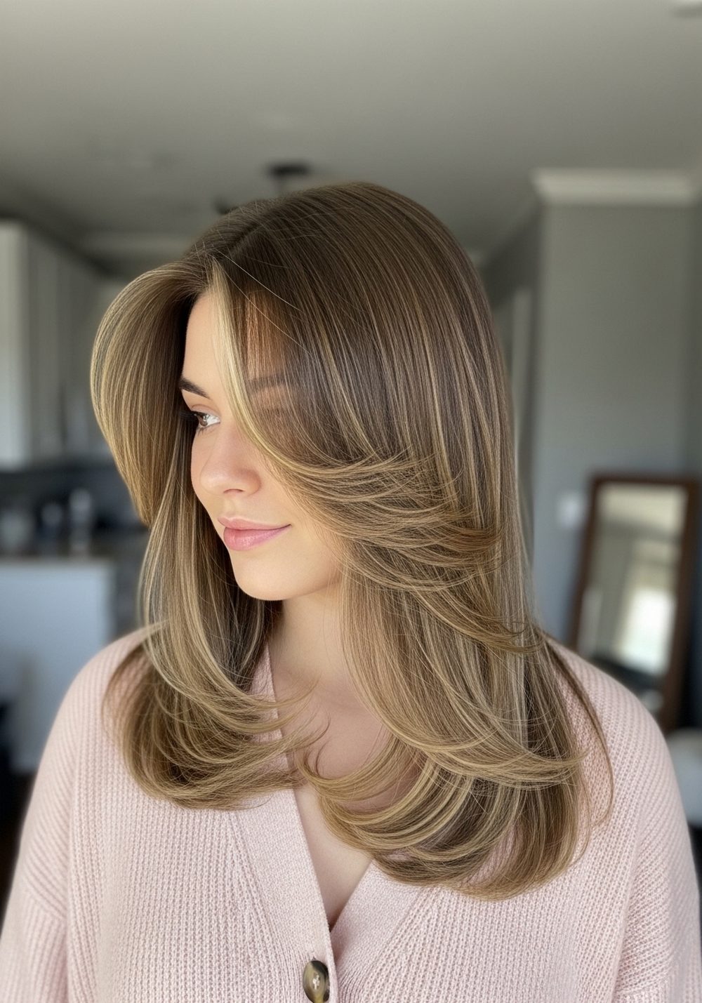 Light Curtain Frame Butterfly Layers Hairstyle