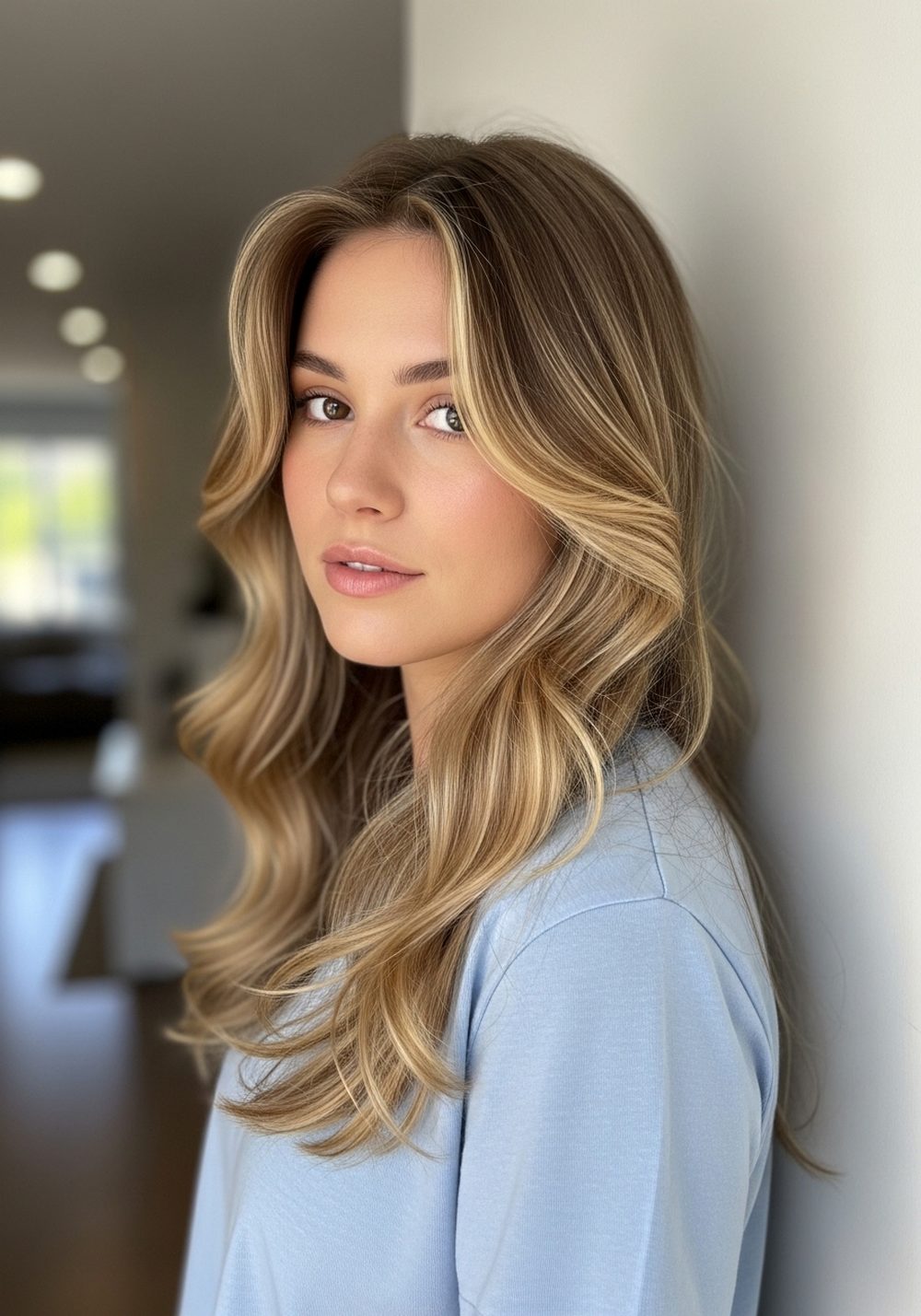 Light Wave Cascade Long Layers Hairstyle