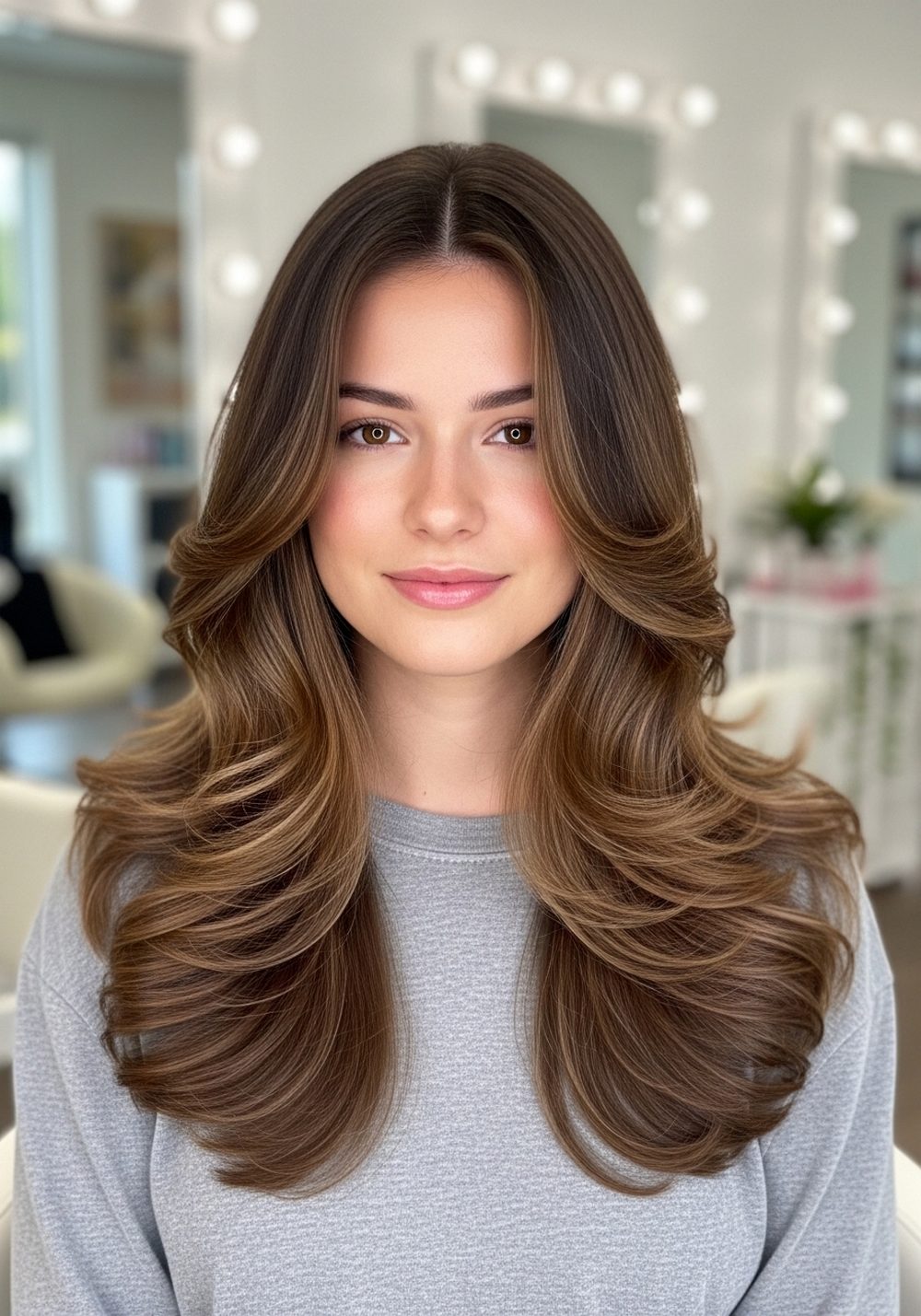 Long Layered Mermaid Waves Hairstyle