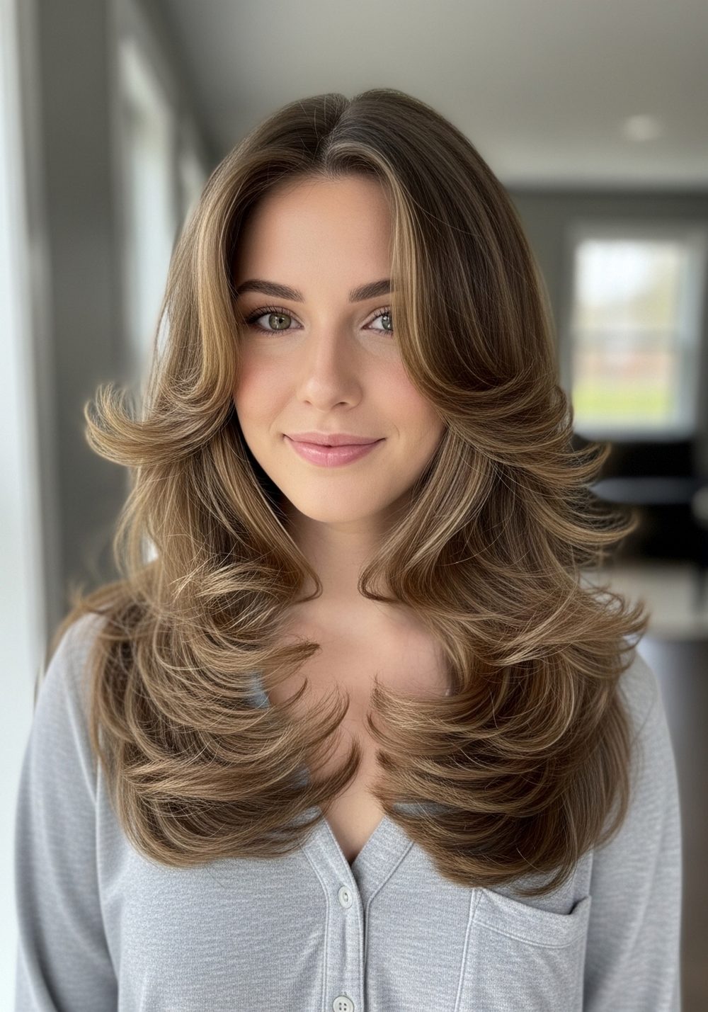 Long Layered Soft Crimped Romance Waves Hairstyle