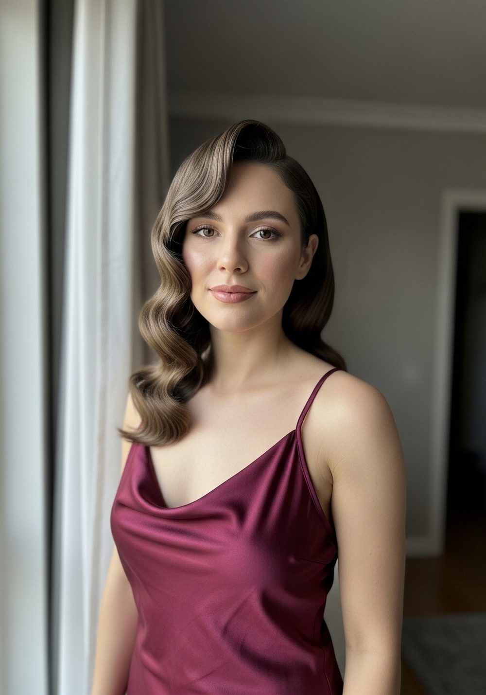 Midnight Evening Polish Old Hollywood Blowout Hairstyle