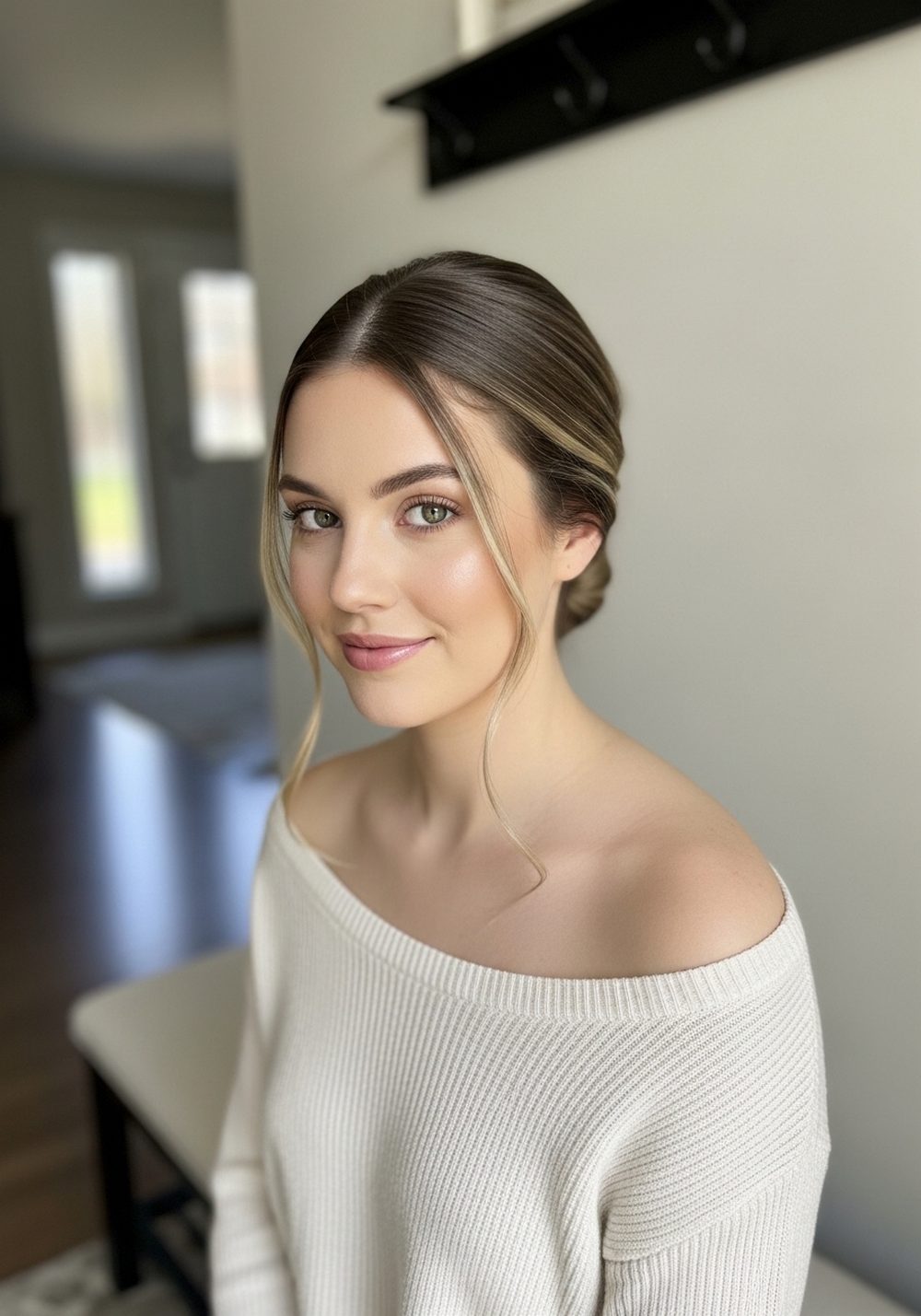 Minimalist Nape Knot Bridal Hairstyle