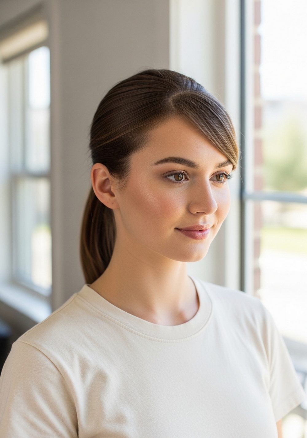 Minimalist Single Swoop Ponytail Hairstyle
