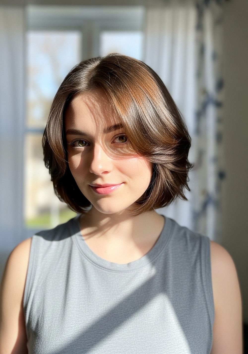 Piecey Side-Parted Volume Bob Hairstyle