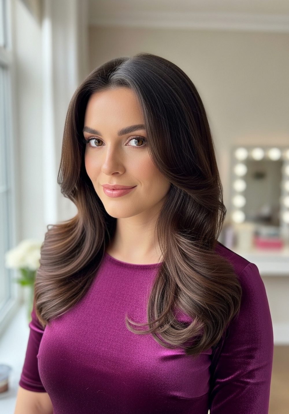 Plum Velvet Romantic Flow Angel Waves Hairstyle