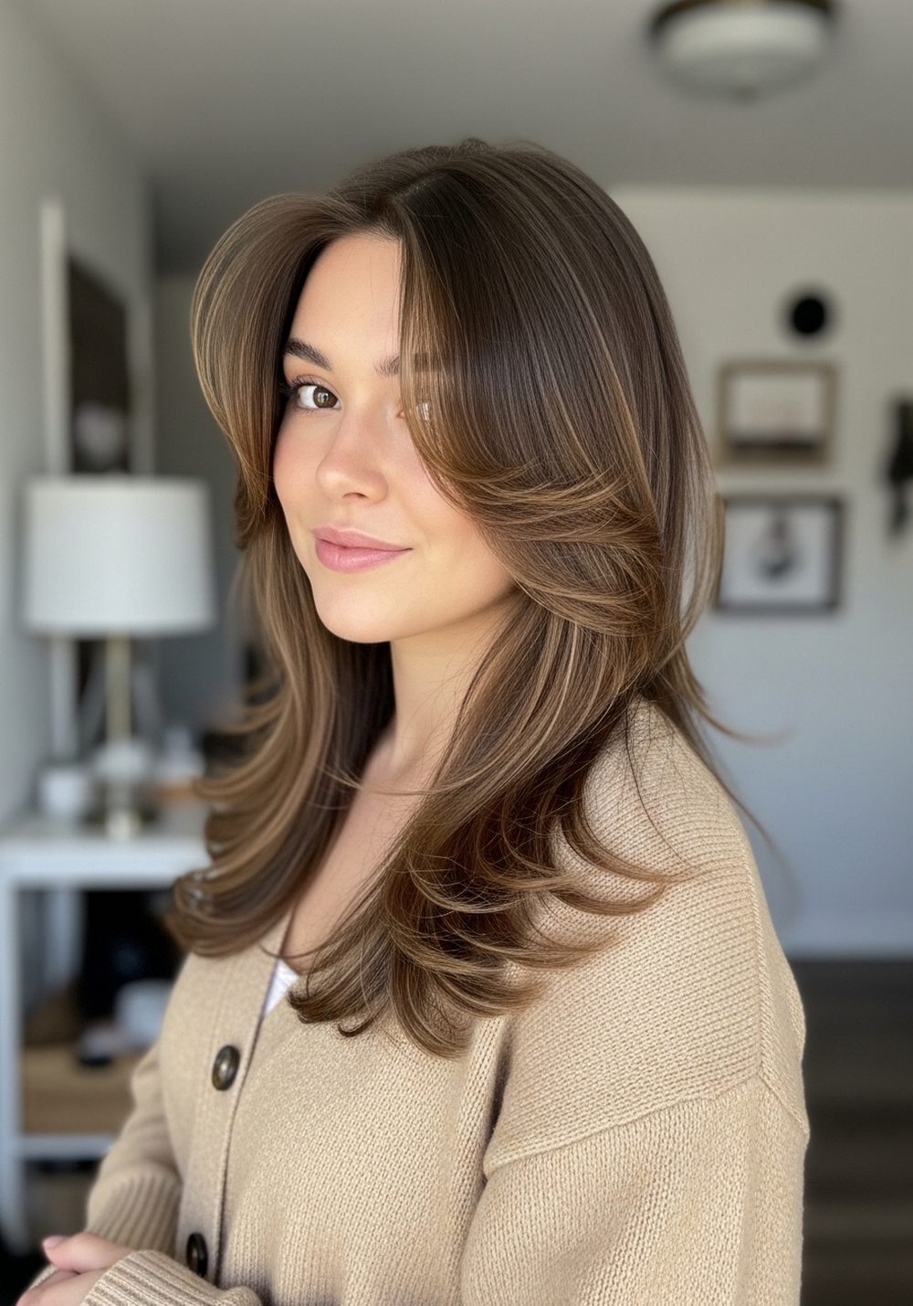 Relaxed Flip Ends Butterfly Layers Hairstyle
