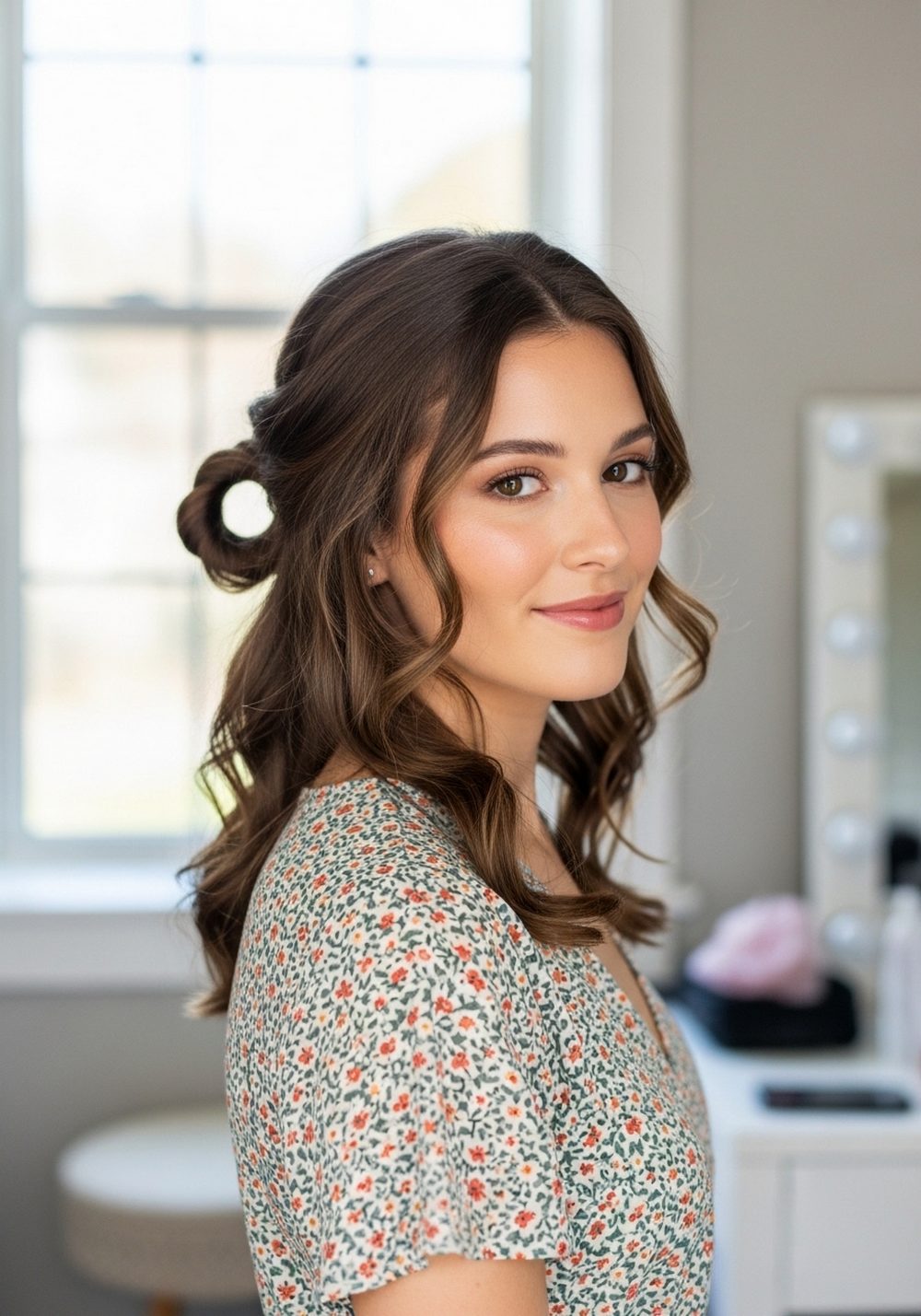 Romantic Loop Braid Half-Up Hairstyle