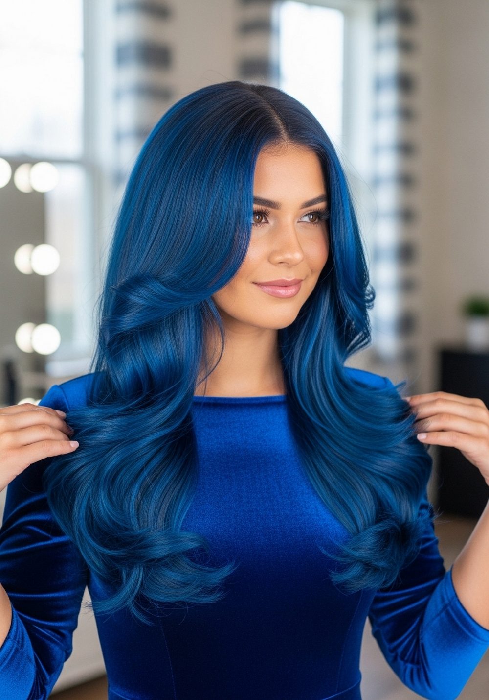 Sapphire Velvet Long Layered Angel Waves Hairstyle