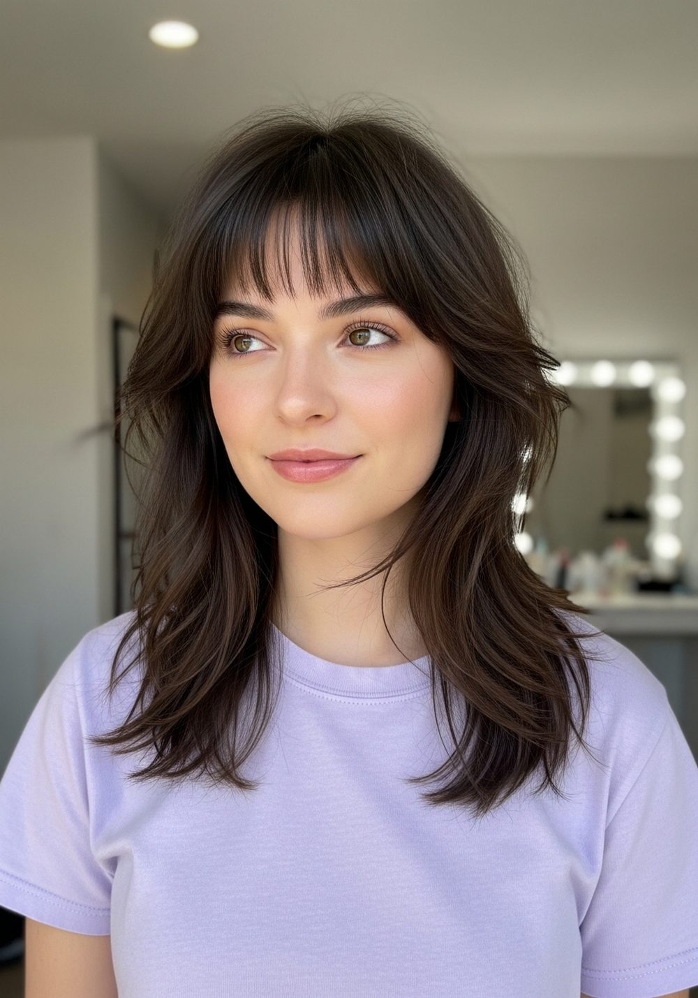 Shaggy Curtain Salted Wolf Cut Hairstyle