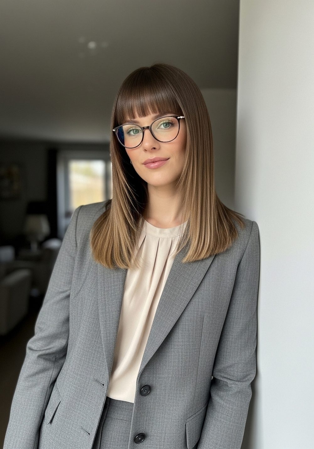 Sharp Blunt Base Layers Hairstyle