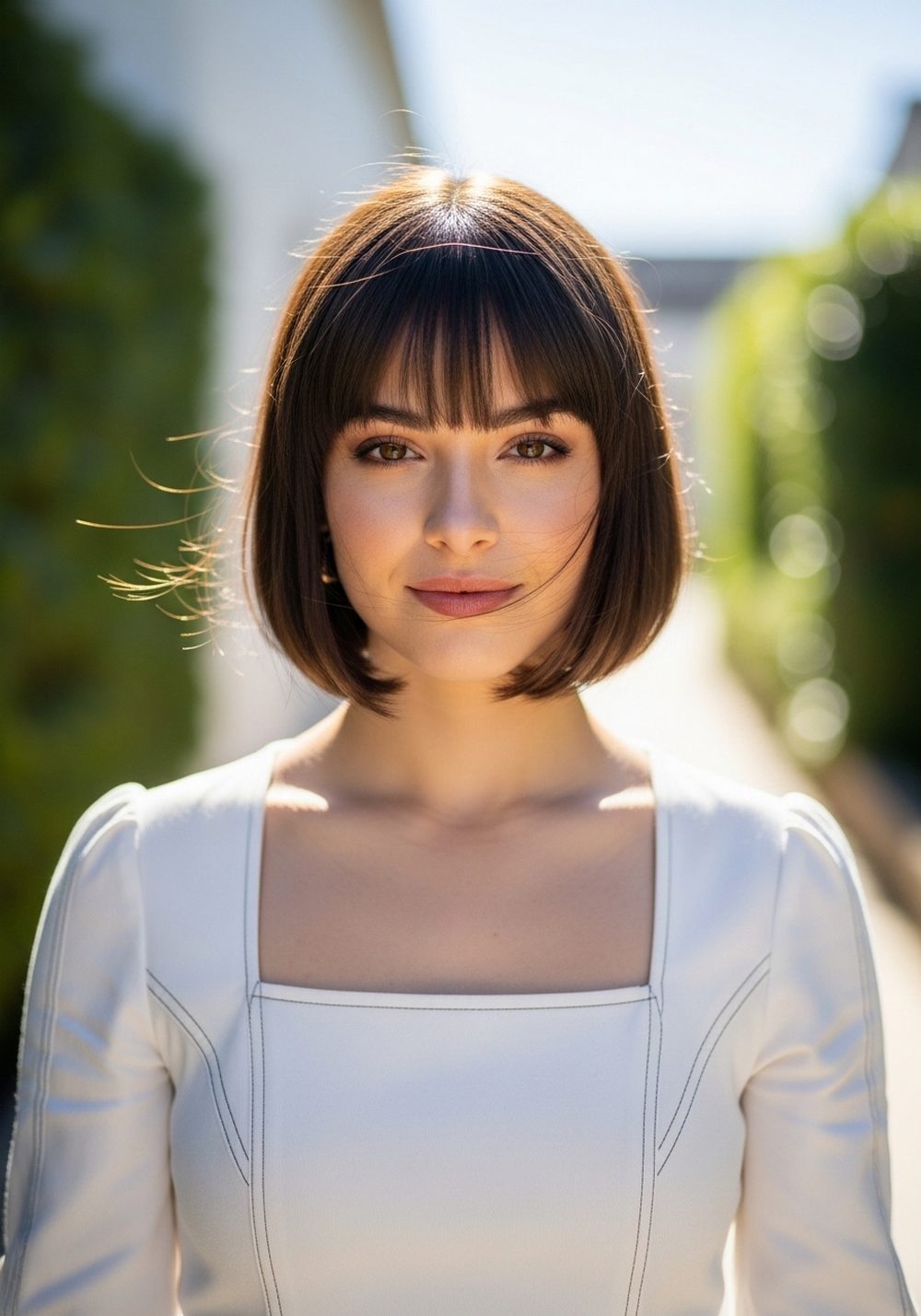 Sharp Fringe Pageboy Bob Hairstyle