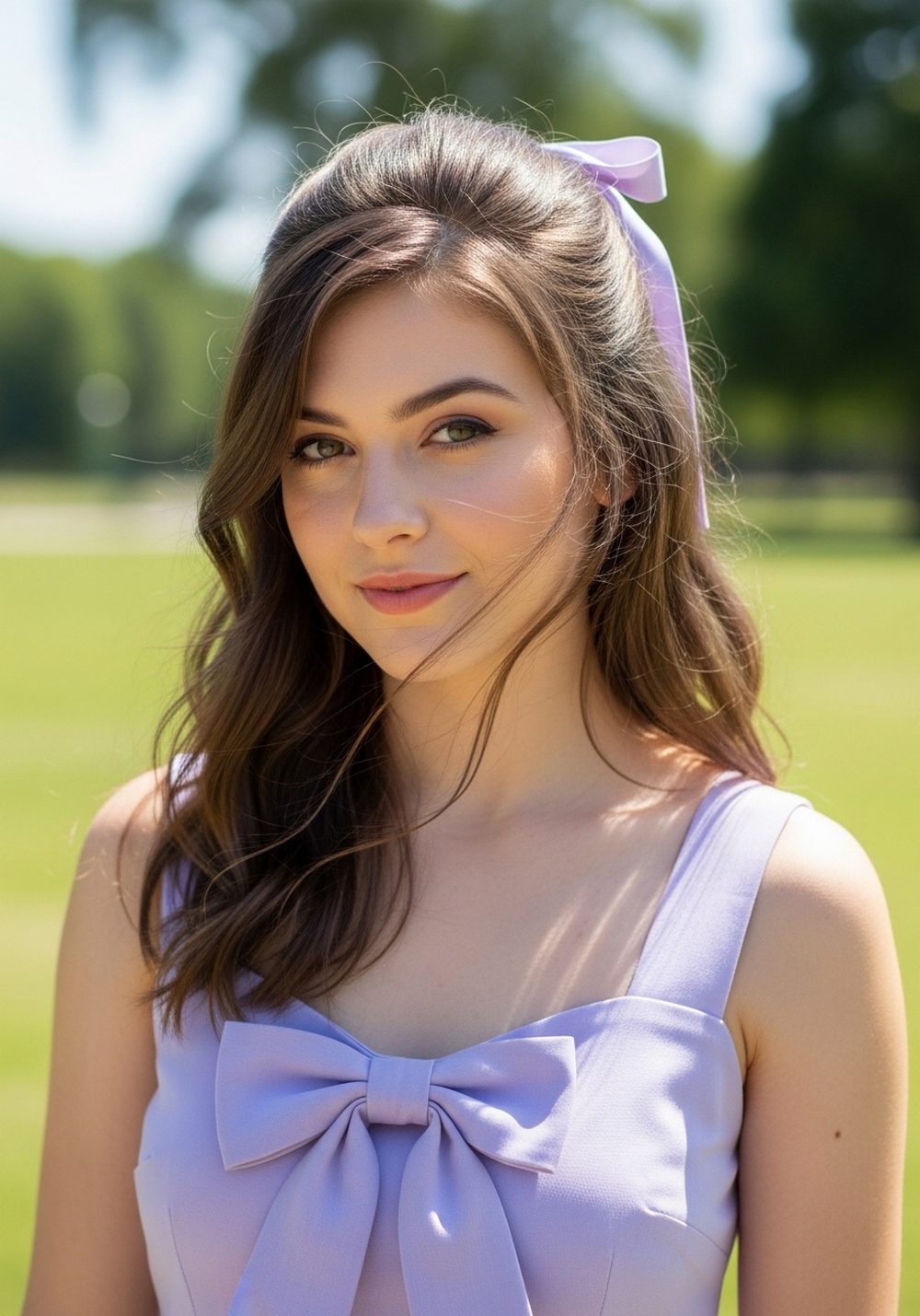 Side-Part Coquette Ribbon Half-Up Hairstyle