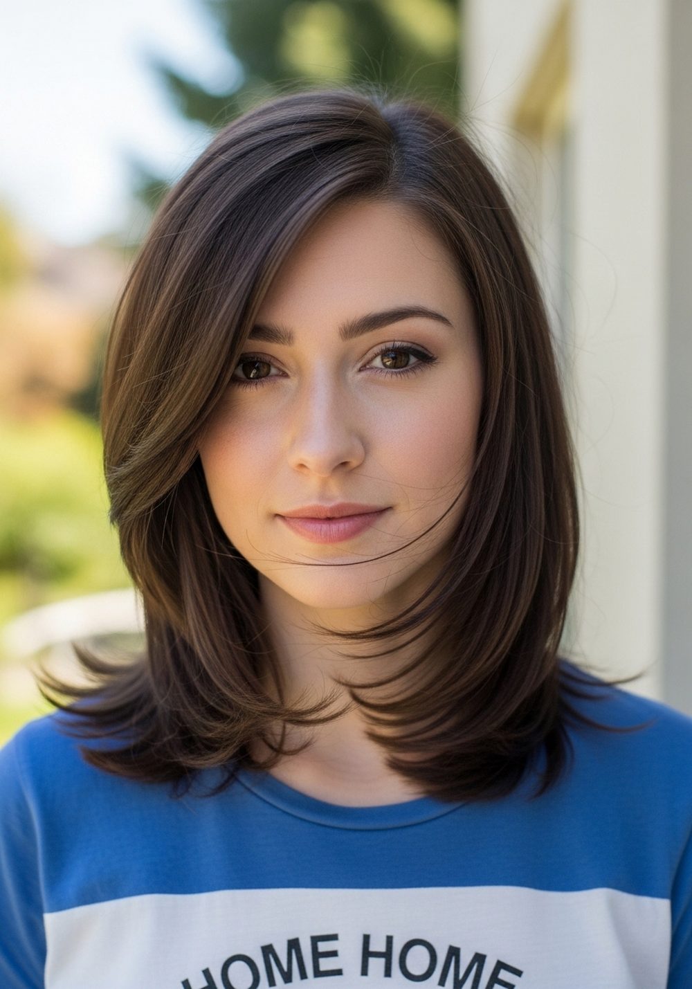 Side Sweep Bi-Layer Flip Hairstyle