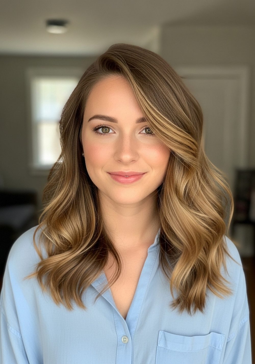 Side Swept Beachy Waves Hairstyle