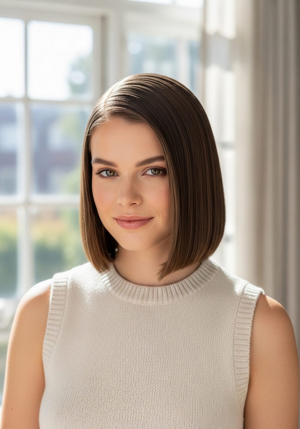 Sleek Root-Lift Side-Parted Volume Bob Hairstyle