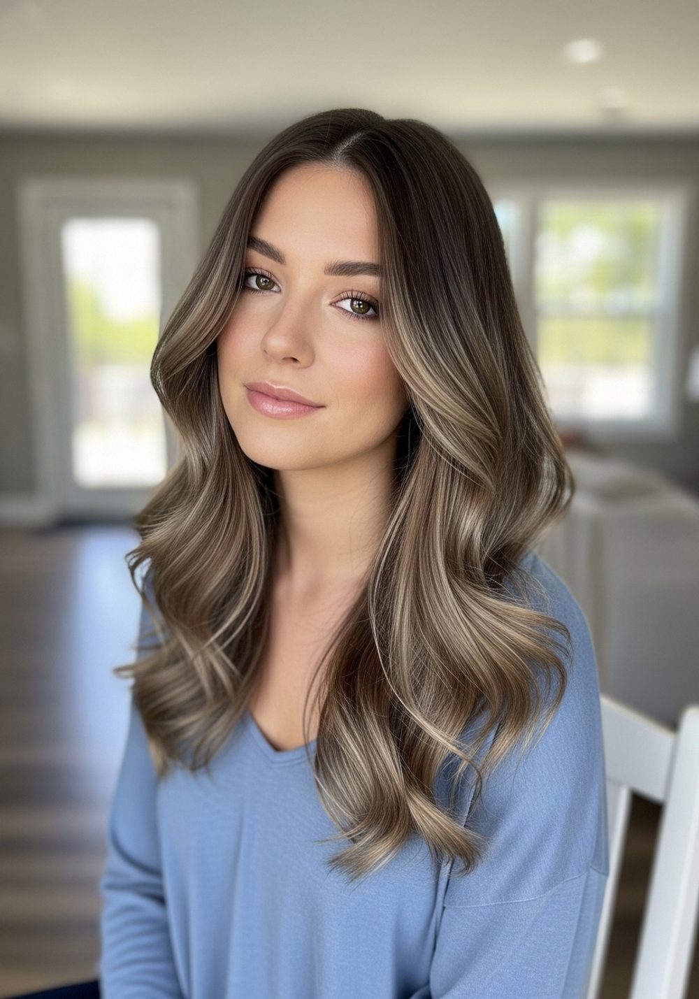 Smoky Ash Brown Balayage Hairstyle
