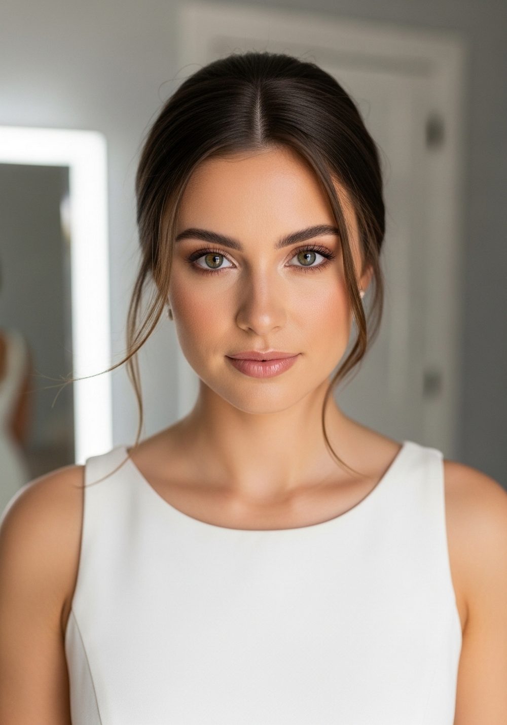 Smooth Bun With Clean Finish Formal Gown Sleek Chignon Hairstyle