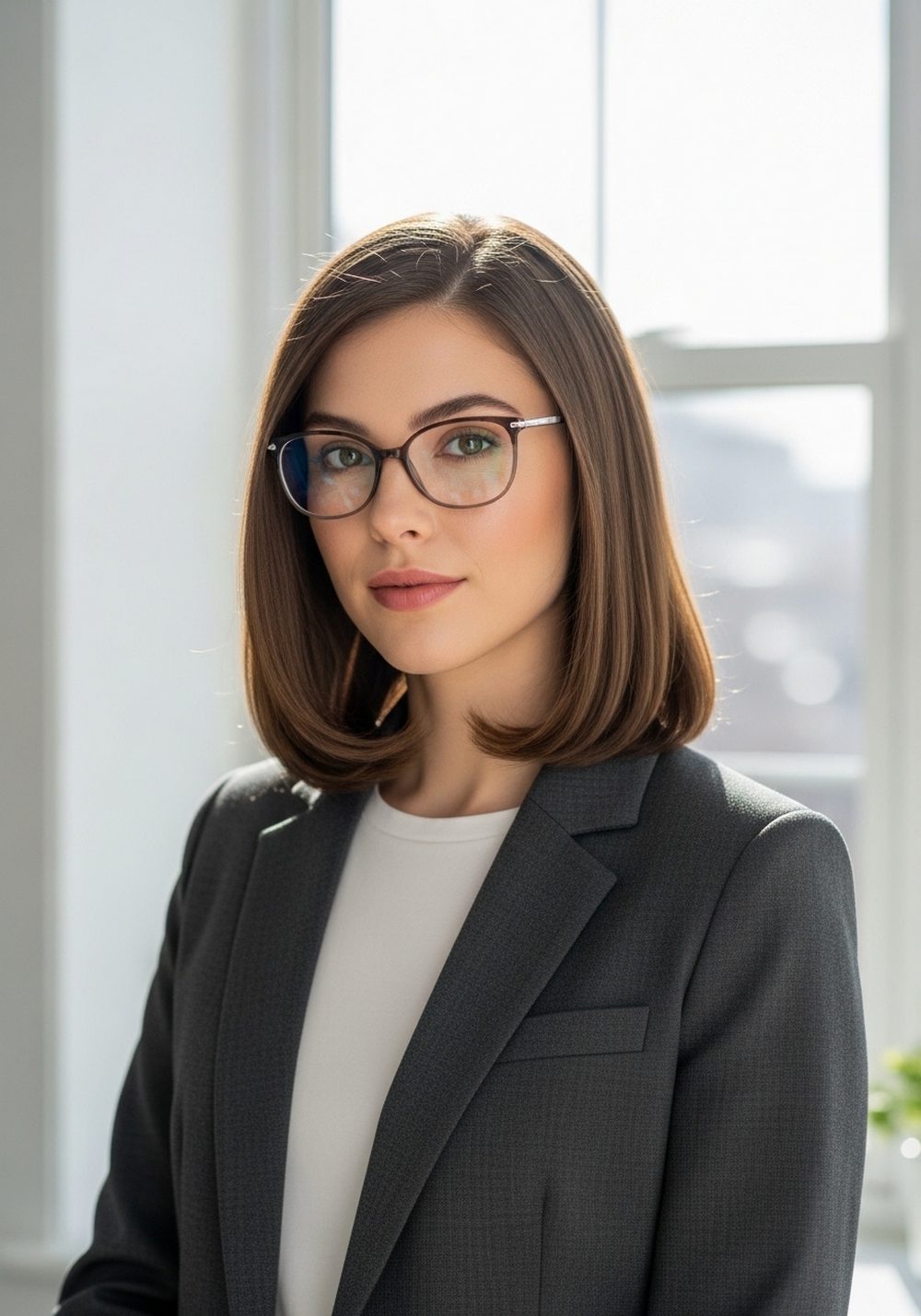Smooth Shoulder-Length Layers Hairstyle