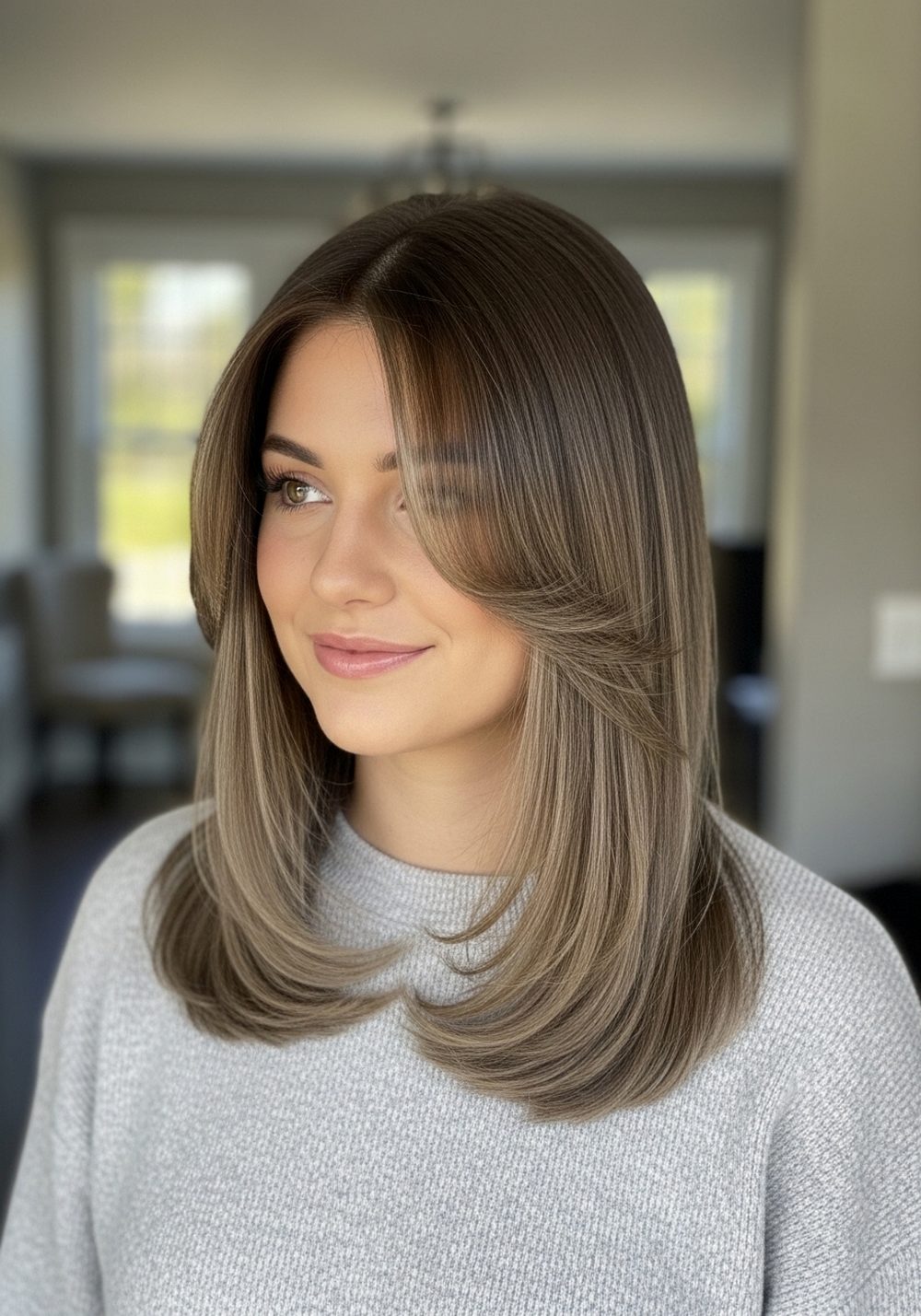 Soft Ash Mushroom Blend Hairstyle