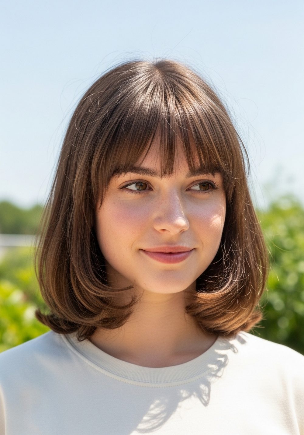 Soft Bangs Pageboy Hairstyle