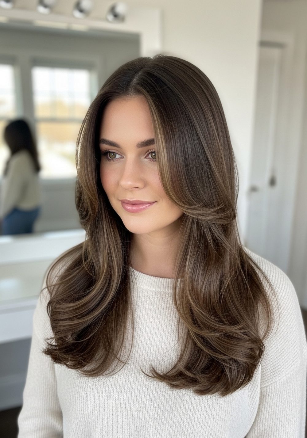 Soft Cool Ash Brown Blend Hairstyle