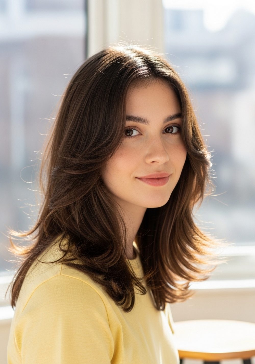 Soft Crimped Long Layers With Flipped Ends Hairstyle