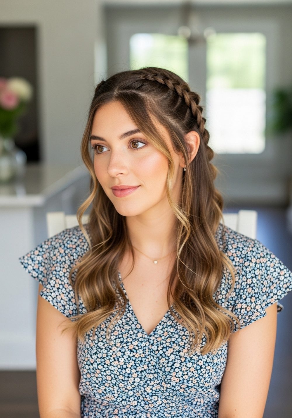 Soft Dutch Braids Half-Up Hairstyle