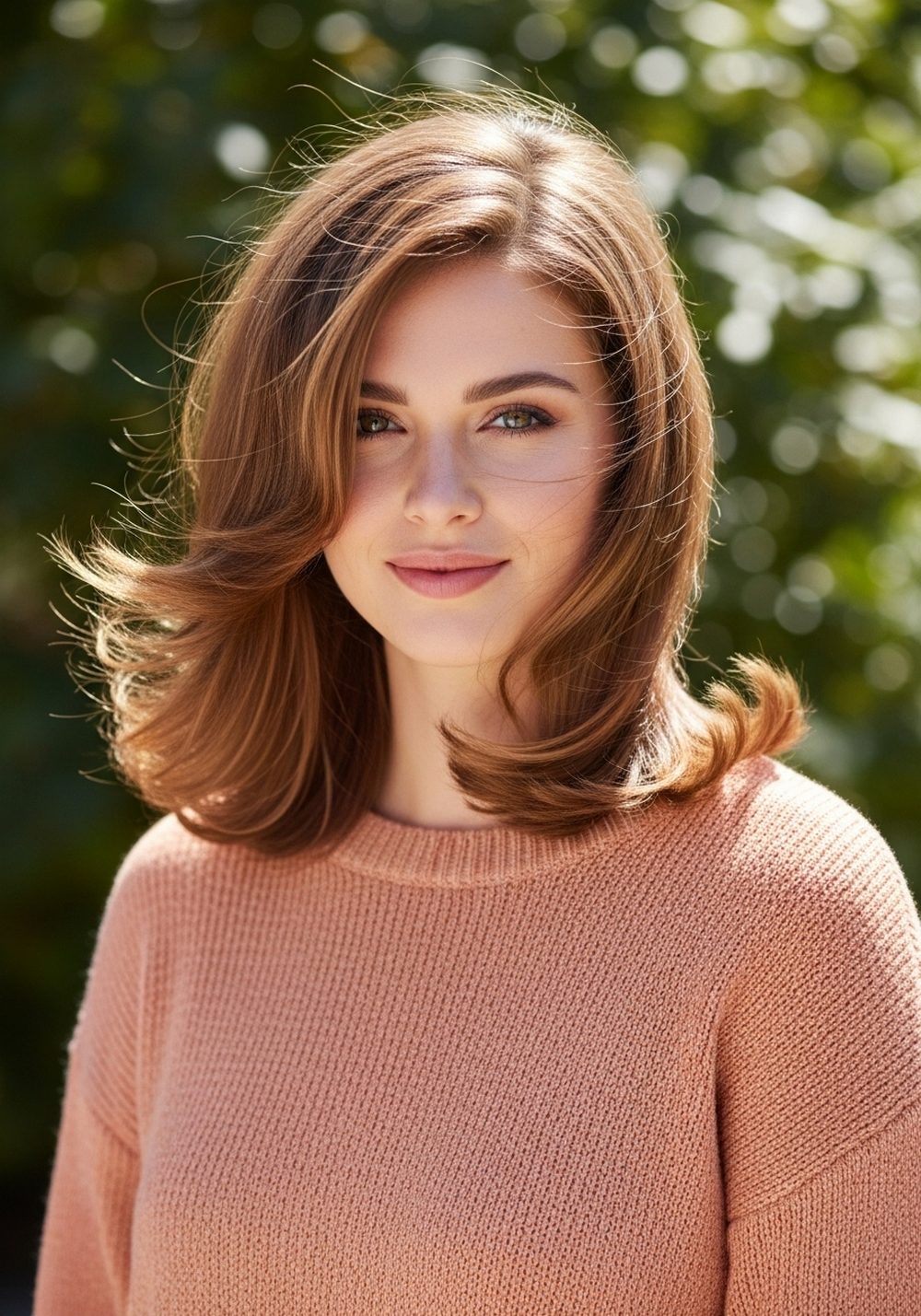 Soft Glam Knit Set With Bouncy Blowout Layers Hairstyle