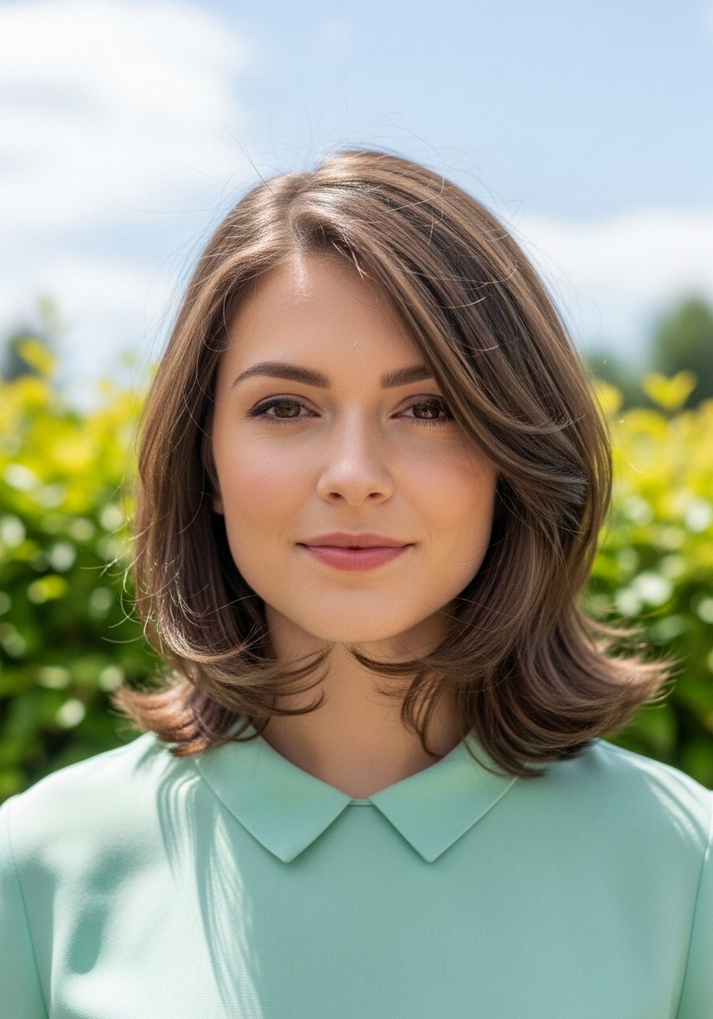 Soft Side-Part Feathered Collarbone Layers Hairstyle