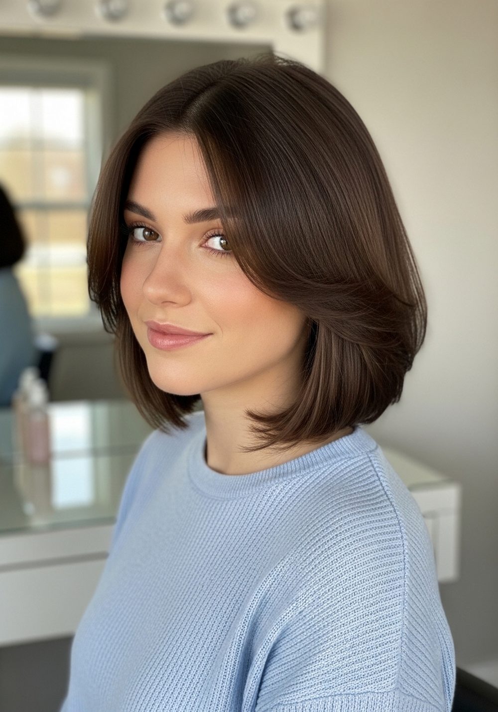 Soft Side-Part Swing Bob Hairstyle