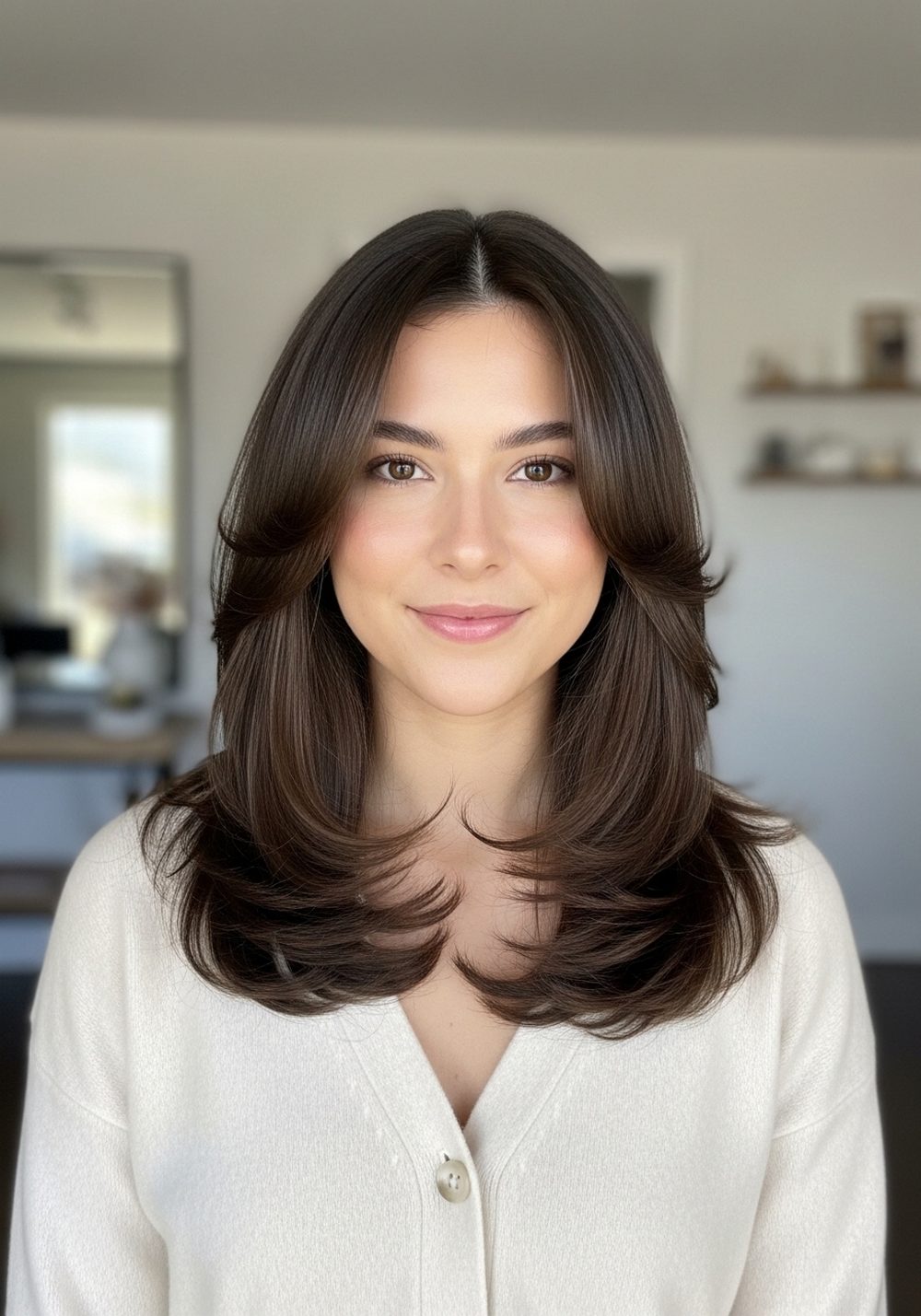Soft Volume Crown Butterfly Layers Hairstyle