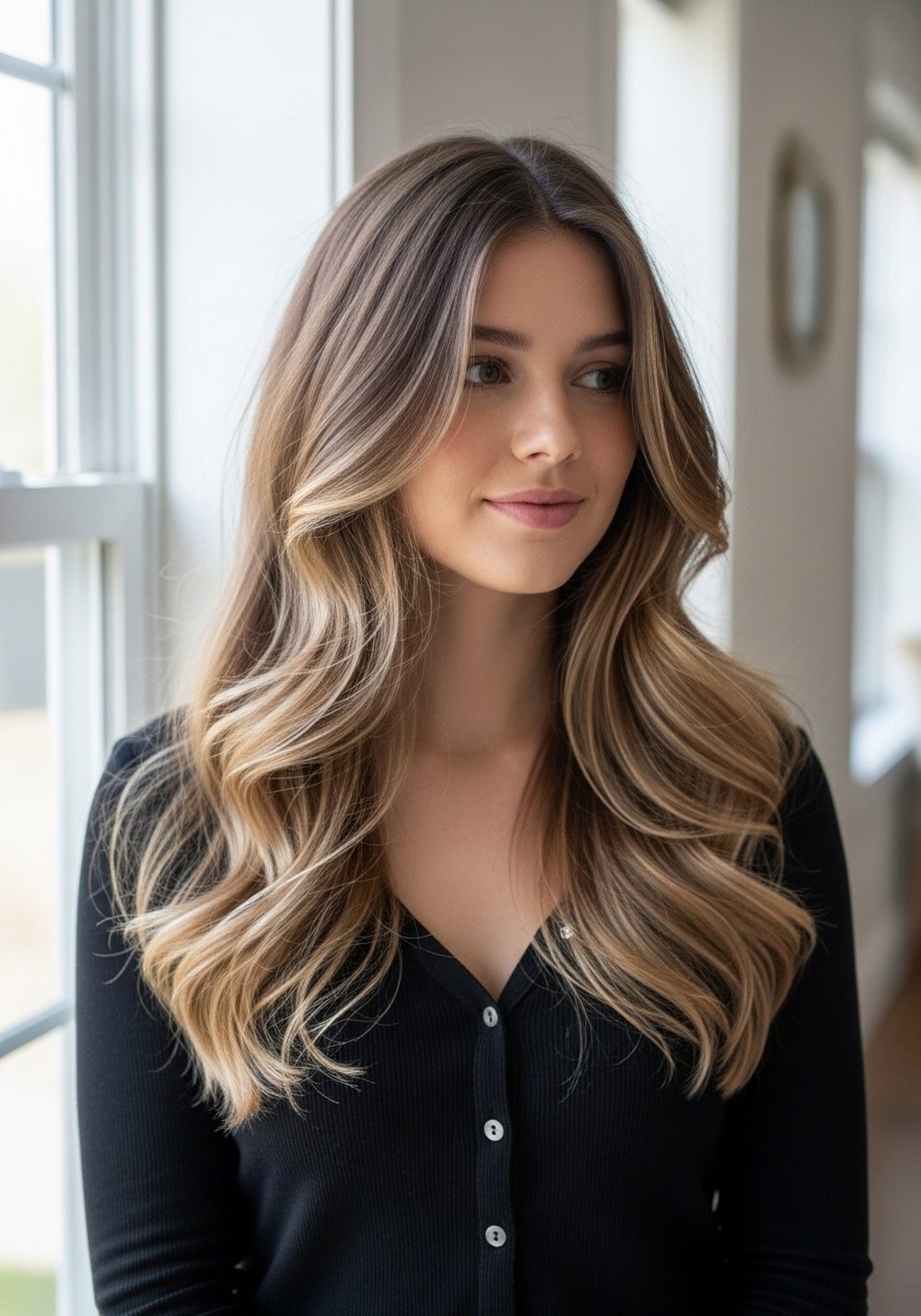 Soft Wave Long Butterfly Layer Hairstyle