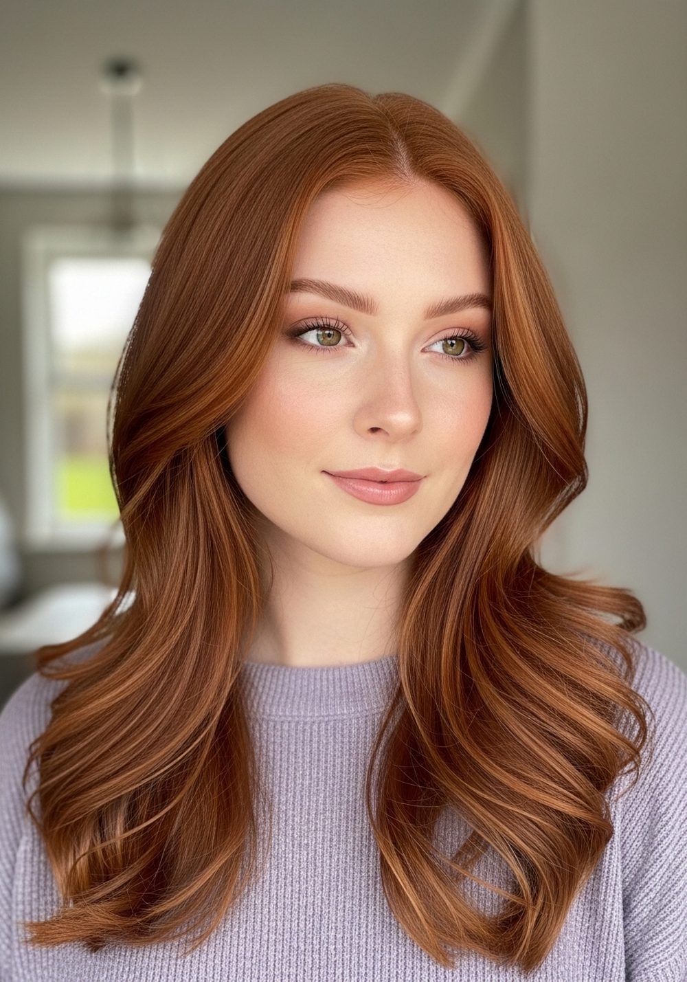 Sunlit Cinnamon Red Hairstyle