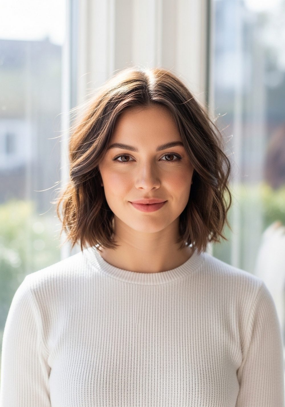 Textured Lob Beachy Waves Hairstyle