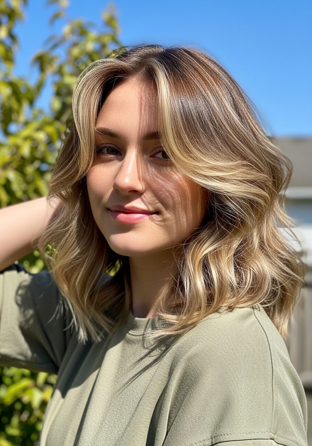 Textured Wavy Feathered Collarbone Layers Hairstyle