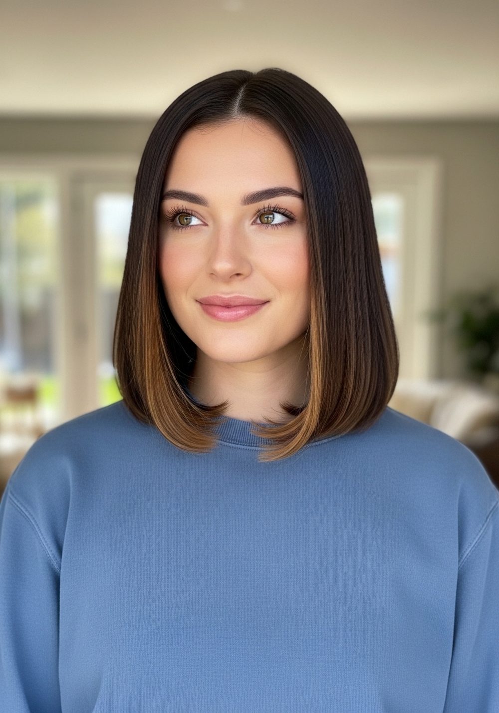 Toasted Toffee Lob Brunette Hairstyle