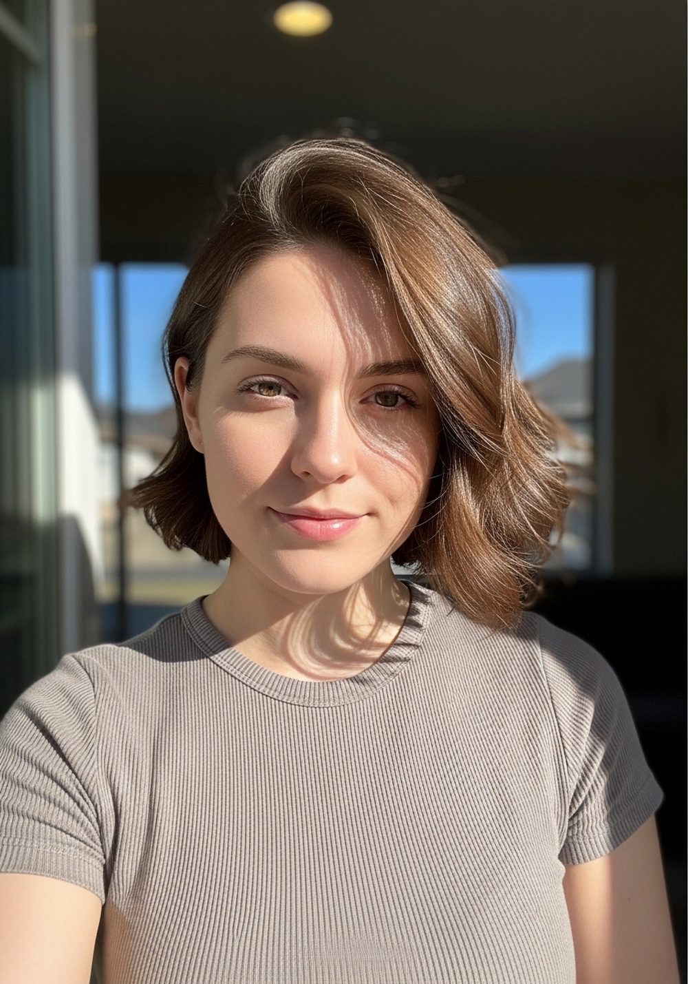Tucked One-Side Volume Bob Hairstyle