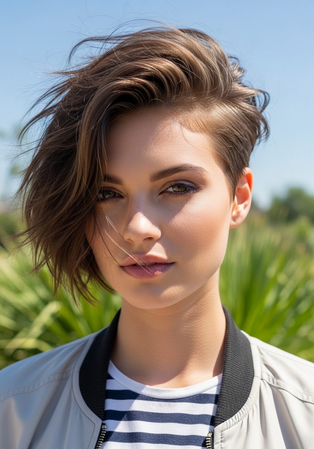 Undercut Pixie Medium Length Hairstyle