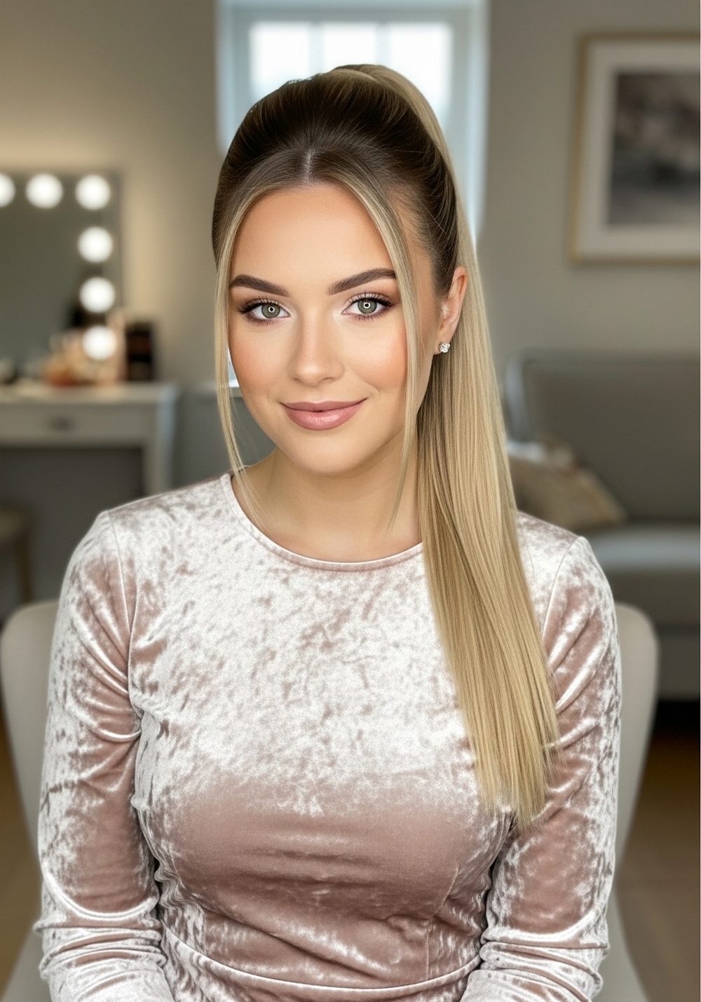 Velvet Midi Dinner Party Dress Hairstyle