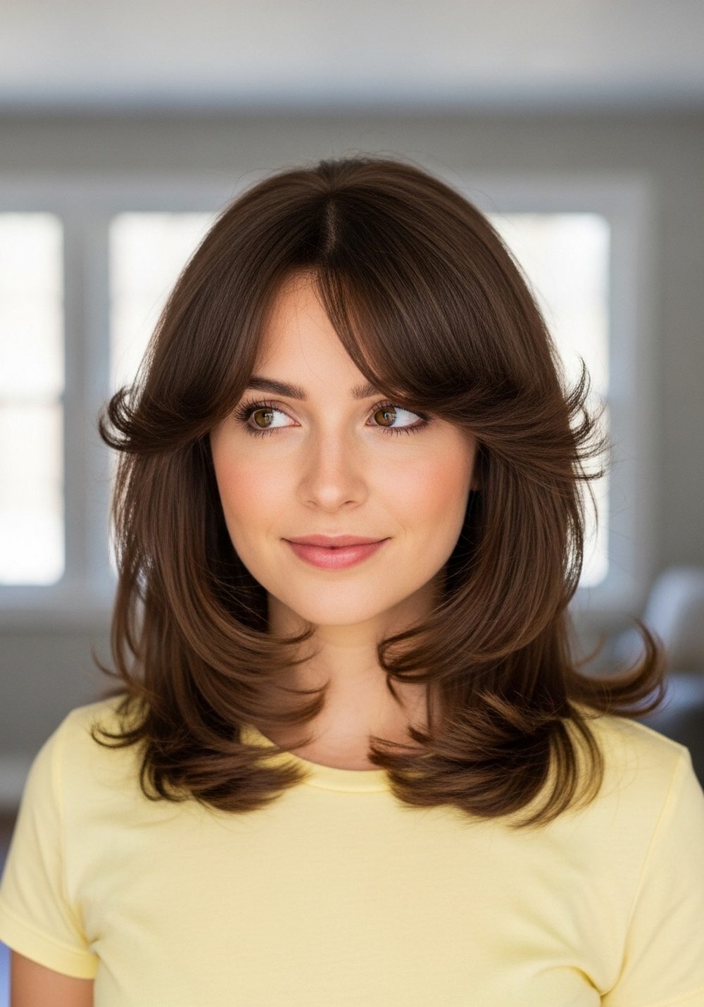 Voluminous Feather Front Layer Hairstyle