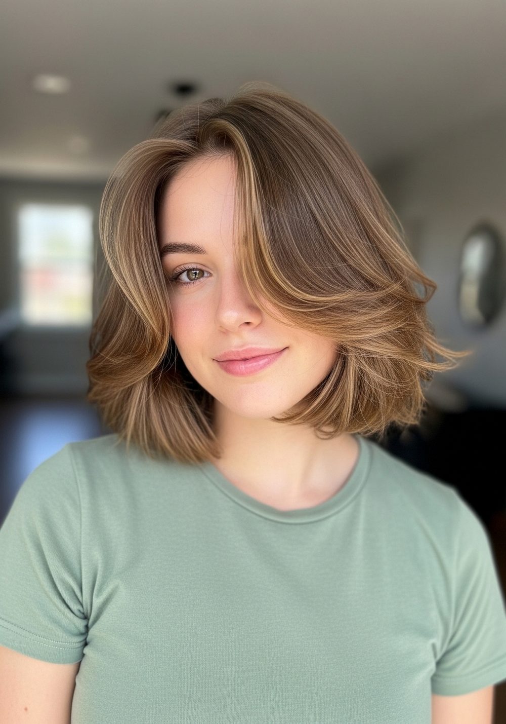 Wispy Layered Swing Bob Hairstyle