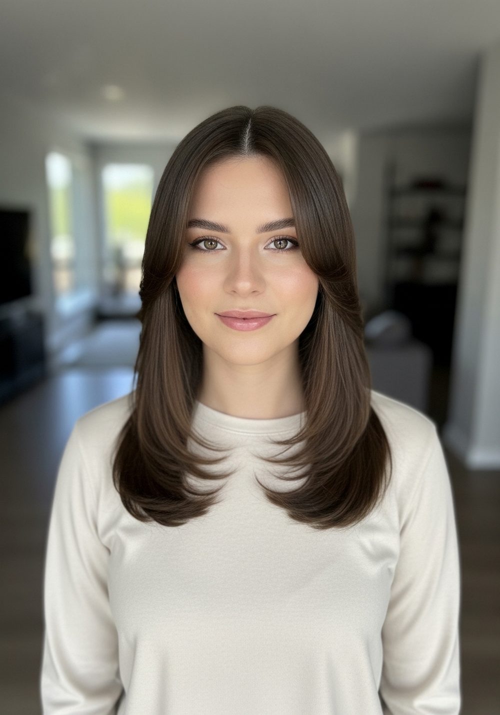 Ash Brown Contour Brunette Hairstyle