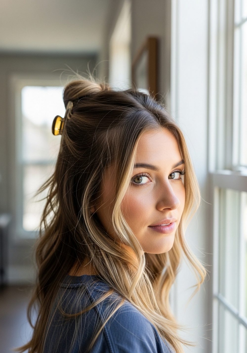 Beachy Claw Clip Twist Beach Hairstyle