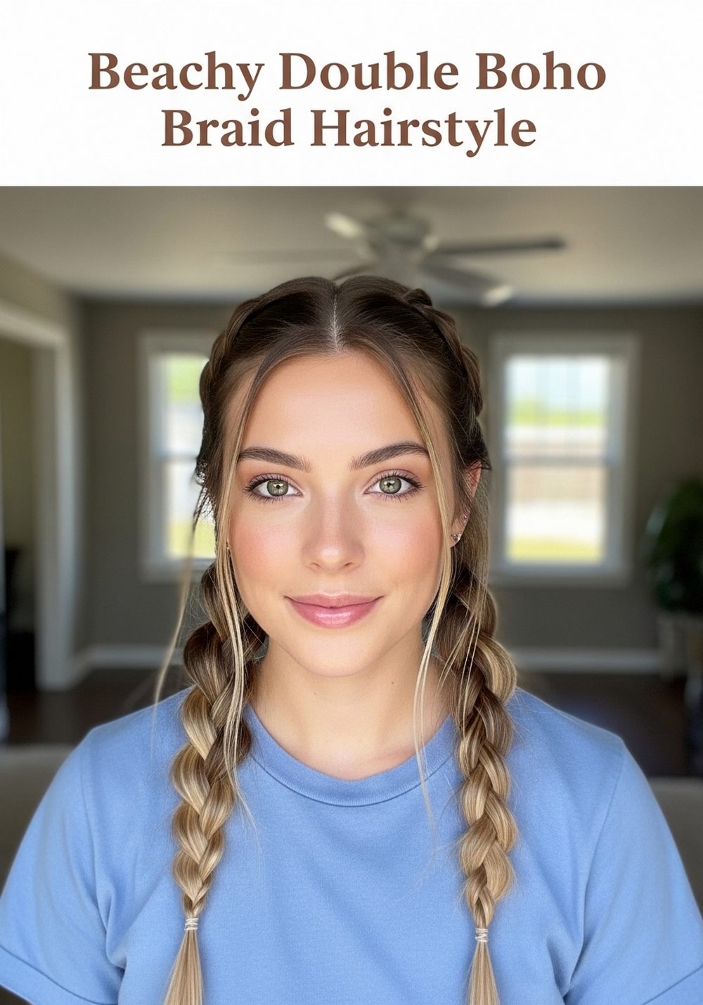 Beachy Double Boho Braid Hairstyle