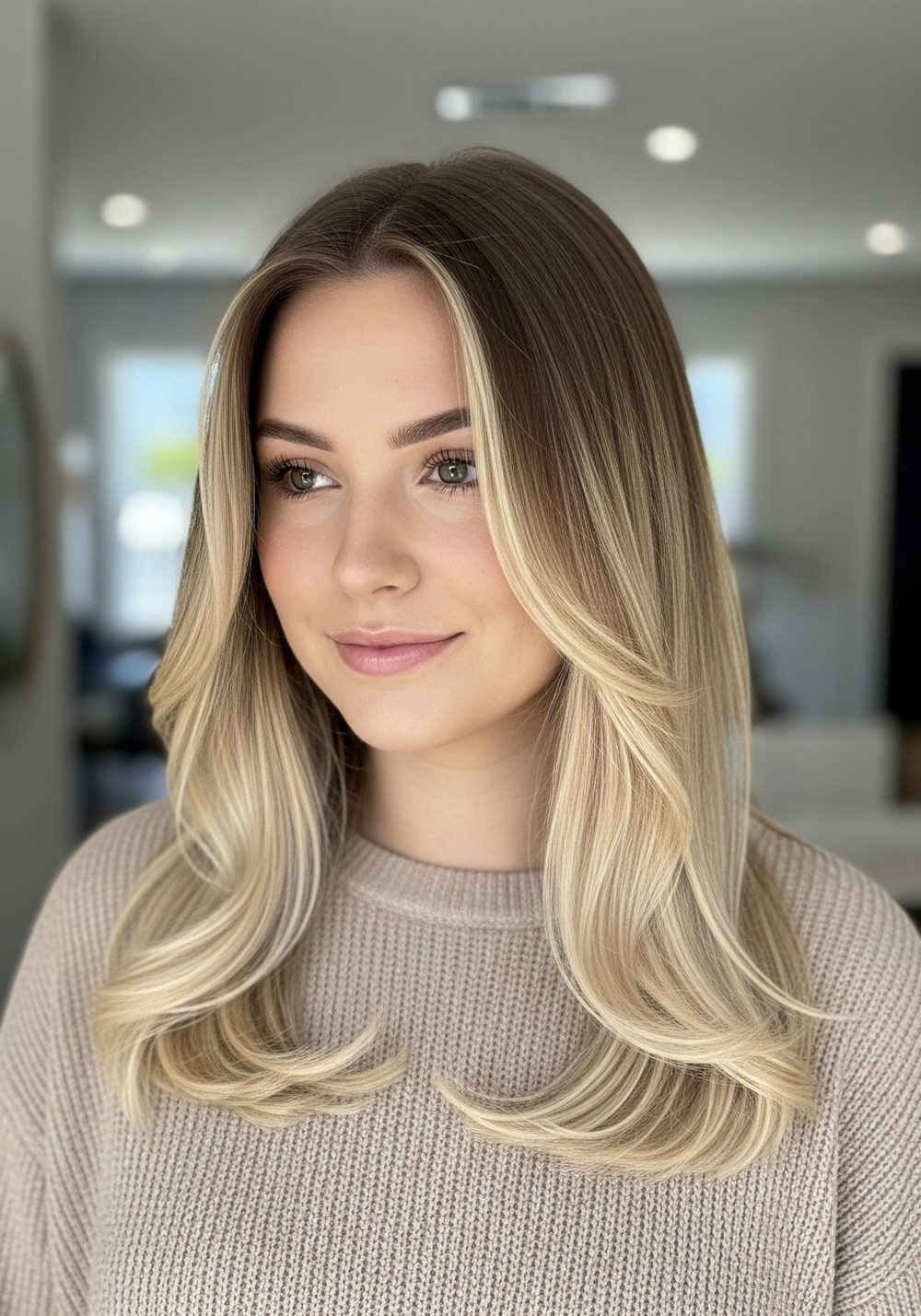 Beige Blonde Melt Balayage Hairstyle