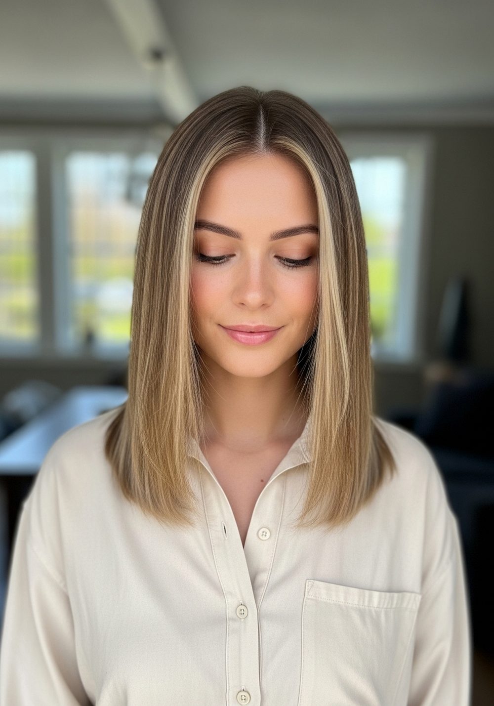 Beige Honey Blonde Melt Hairstyle