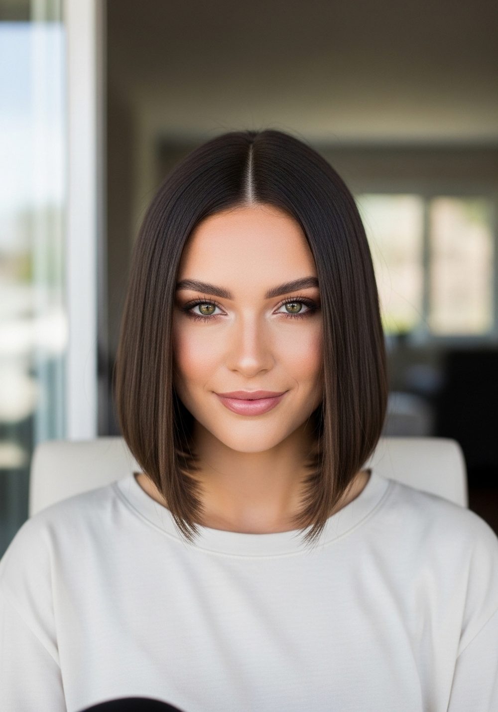 Blunt Chin-Length Bob Hairstyle