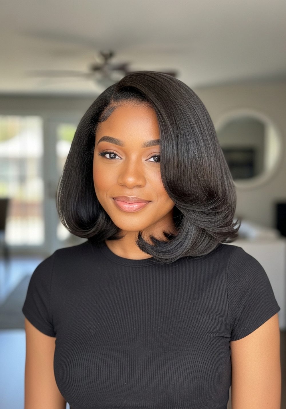 Bouncy Silk Press Bob Hairstyle