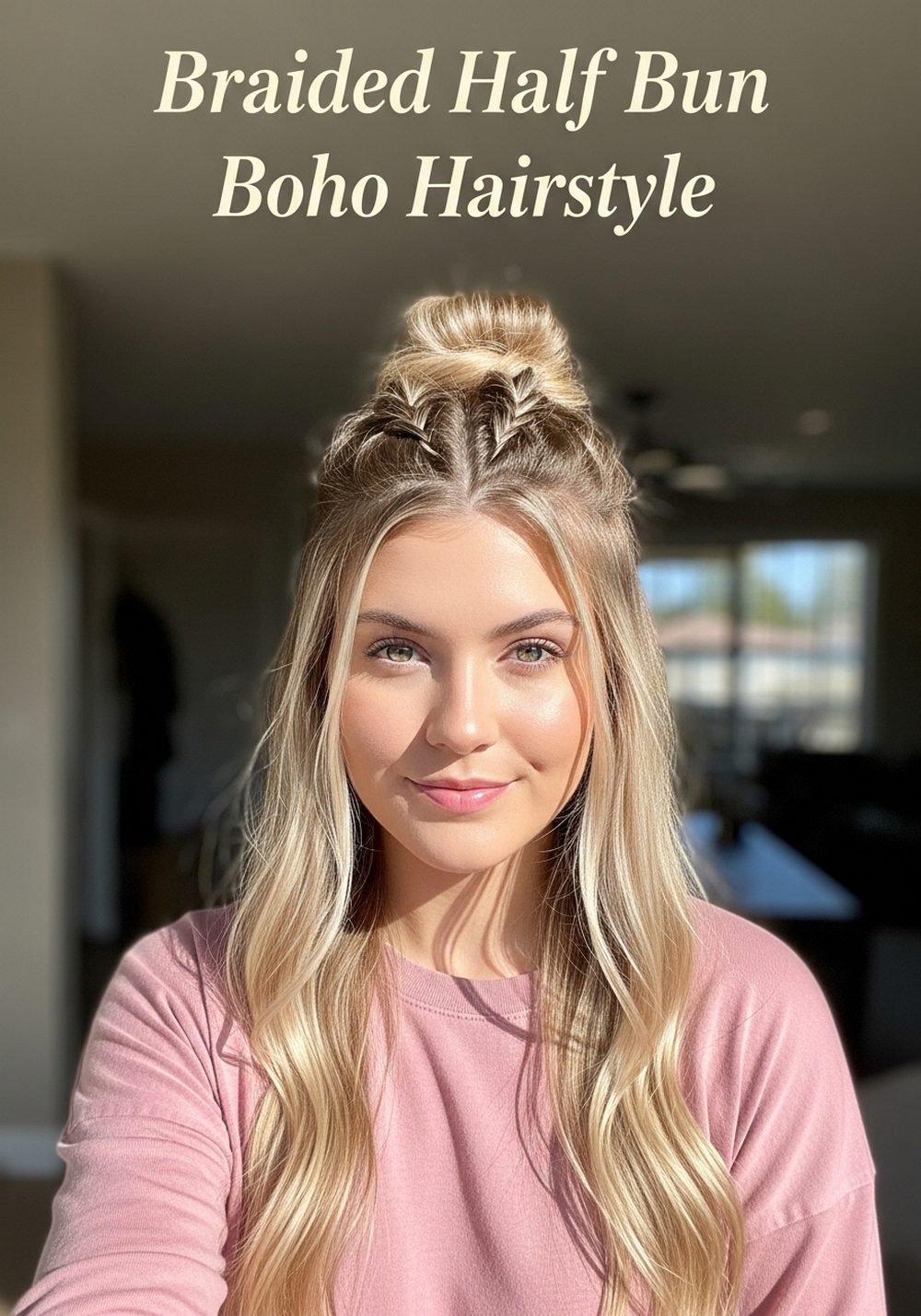 Braided Half Bun Boho Hairstyle
